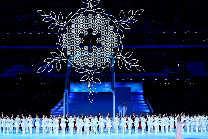 2022 Beijing Paralympics Opening Ceremony Torch The Paralympic Flame,. MARCH 4, 2022 : Beijing 2022 Paralympic Winter Games Opening Ceremony at National Stadium in Beijing, China.  Photo by Naoki Nishimura AFLO SPORT 