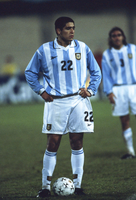 Juan Roman Riquelme (ARG), 
JULY 7, 1999 - Football : Juan Roman Riquelme #22 of Argentina in action during the Copa America 1999 match between Argentina 2-0 Uruguay in Paraguay.
(Photo by AFLO) (633)