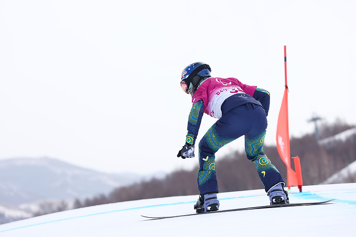 2022 Beijing Paralympics Snowboard Cross Men s LL2 Qualifying Bed Tudhope  AUS , MARCH 6, 2022   Snowboarding :  Men s Snowboard Cross SB LL2 Qualification   during the Beijing 2022 Paralympic Winter Games at Genting Snow Park in Zhangjiakou, Hebei, China.  Photo by Yohei Osada AFLO SPORT 