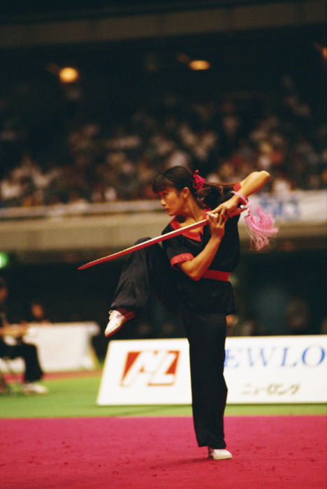 Yuri Kaminiwa (JPN), Yuri Kaminiwa
JULY 24, 1994 - Wushu : Yuri Kaminiwa of Japan in action during the Women's Jian (double-edged sword)
at the All Japan Wushu Tai Chi Chuan Championships in Japan.
(Photo by Shinichi Yamada/AFLO) [0348].