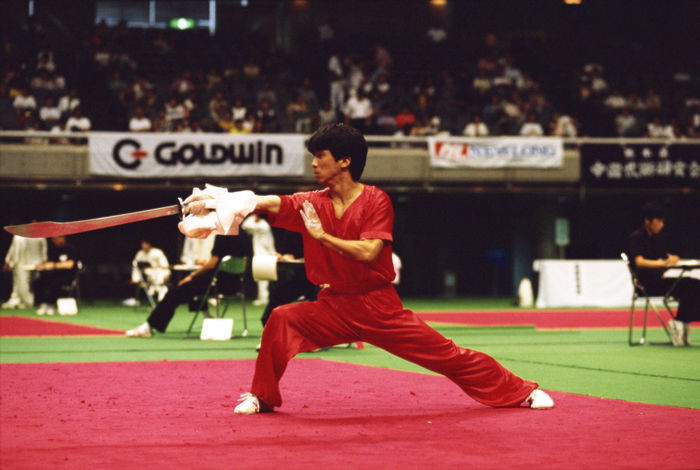Hideo Ninomiya (JPN), Hideo Ninomiya
JULY 24, 1994 - Wushu : Hideo Ninomiya of Japan in action during the Men's Dao (single-edged sword) at the All Japan Wushu Tai Chi Chuan Championships in Japan.
(Photo by Shinichi Yamada/AFLO) [0348].