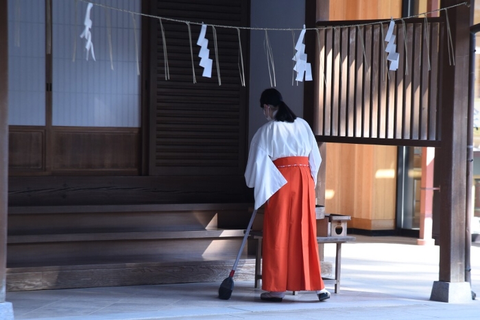 Priests in the precincts of shrines
