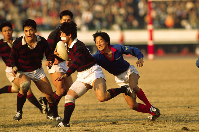 Japan Rugby Championship Kiyoshi Imaizumi  Waseda , JANUARY 15, 1988   Rugby : during the 25th Japan Rugby Football Championship match between Waseda University 22 16 Toshiba Fuchu at National Stadium in Tokyo, Japan.  Photo by Shinichi Yamada AFLO   0348 .