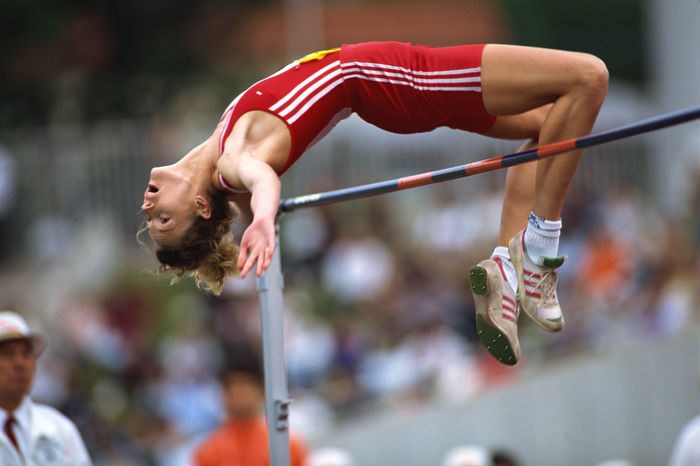 Heike Henkel (GER), 
MAY 6, 1991 - Athletics : 
Heike Henkel of Germany in action during the TOTO Super Track and Field Meet 1991 Women's High Jump at Kusanagi Atheletic Park Stadium in Shizuoka, Japan. 
(Photo by Shinichi Yamada/AFLO) [0348]