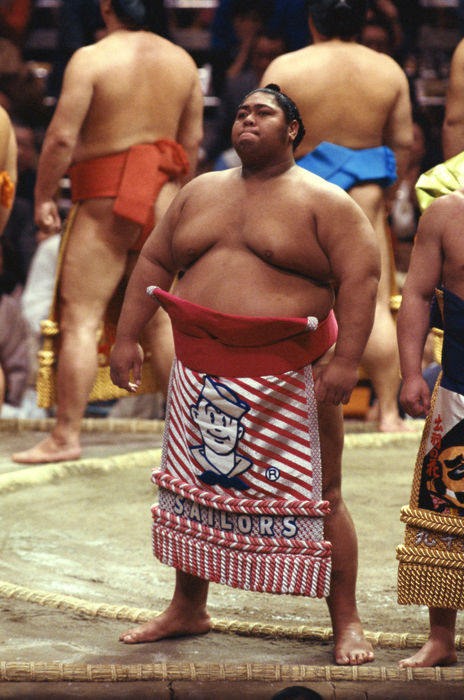 Konishiki, Konishiki
JANUARY 20, 1987 - Sumo : Konishiki stands on the Dohyo before the competition during the Grand Sumo Championship Beginning Series at Ryogoku Kokugikan in Tokyo, Japan.
(Photo by Shinichi Yamada/AFLO) [0348].