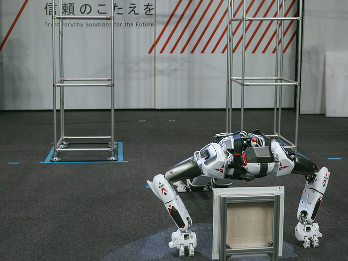 Tokyo, International Robot Exhibition 2022 Japan s maker Kawasaki humanoid robot called   RHP Kaleido   does a demonstration for audience during the International Robot Exhibition 2022 on March 10, 2022 in Tokyo, Japan. March 10, 2022  Photo by Nicolas Datiche AFLO   JAPAN 