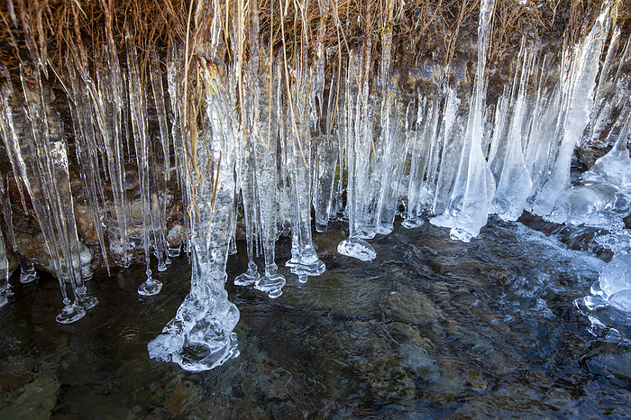 Ice formations Ice formations on Bright Beck, Pavey Ark, Langdale, Lake District, UK., Photo by ASHLEY COOPER SCIENCE PHOTO LIBRARY