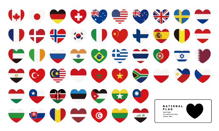 Best Country Flag Icon Set Vector Illustration