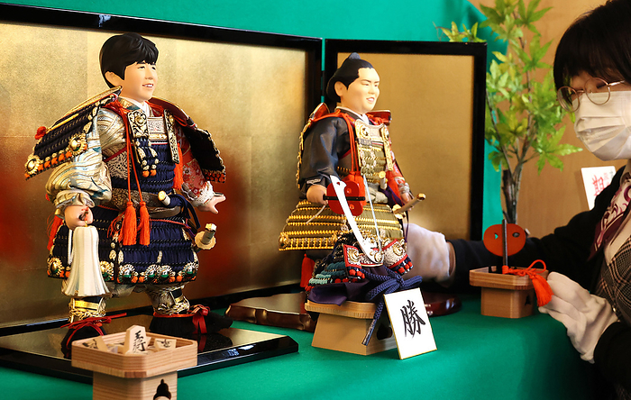 2022  General of the Year s Expectations  released. March 23, 2022, Tokyo, Japan   Japanese doll maker Kyugetsu displays samurai dolls of young shogi, Japanese chess champion Sota Fujii  L  and ozeki ranked sumo wrestler Mitakeumi  R  at the company s showroom in Tokyo on Wednesday, March 23, 2022. In Japanese tradition, parents decorate samurai doll on May 5 to celebrate Children s Day to wish their children grow up to be healthy and robust.    Photo by Yoshio Tsunoda AFLO  