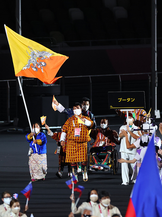 2020 Tokyo Paralympics Opening Ceremony Bhutan Delegation  BHU , AUGUST 24, 2021 : Tokyo 2020 Paralympic Games Opening Ceremony at the Olympic Stadium in Tokyo, Japan. Yohei Osada AFLO SPORT 
