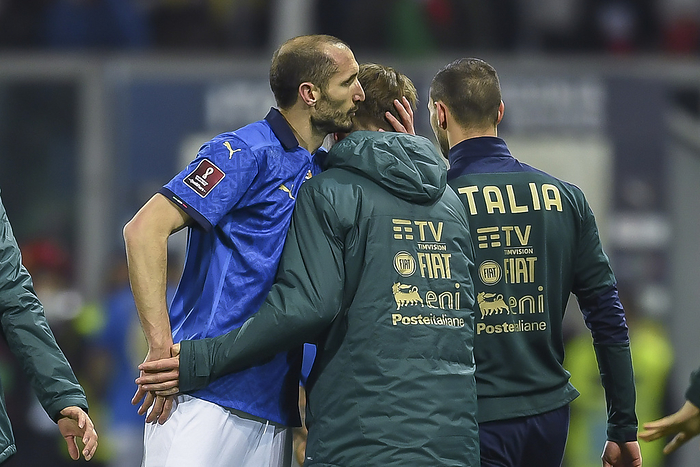 2022 FIFA World Cup European Qualifying Playoffs Italy Misses World Cup Giorgio Chiellini  Italy Ciro Immobile  Italy    Despair                    during the Fifa  World Cup 2022 Qatar Played offf match between Italy 0 1 North Macedonia   at Renzo Barbera  Stadium  on March 24, 2022 in Palermo, Italy.  Photo by Maurizio Borsari AFLO  