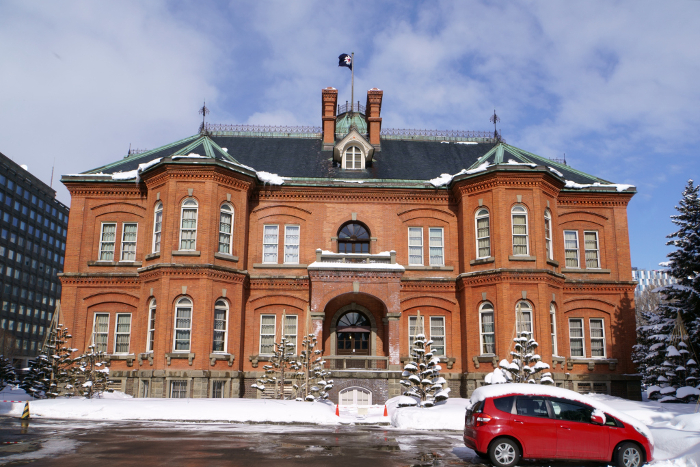 Snowy Hokkaido Government Office Building (Red Brick Building)