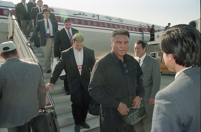 1995 New Japan Pro Wrestling Peace Festival April 26, 1995 New Japan Pro Wrestling Muhammad Ali, Scott Steiner, and others visiting North Korea to participate in the  Festival of Peace   Ali s right back is Antonio Inoki  Location   Pyongyang Airport, North Korea