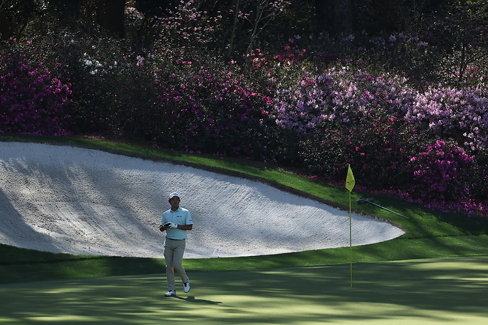 2022 Masters golf tournament Japan s Takumi Kanaya on the 13th hole during the first round of the 2022 Masters golf tournament at the Augusta National Golf Club in Augusta, Georgia, United States, on April 7, 2022.  Photo by Koji Aoki AFLO SPORT 