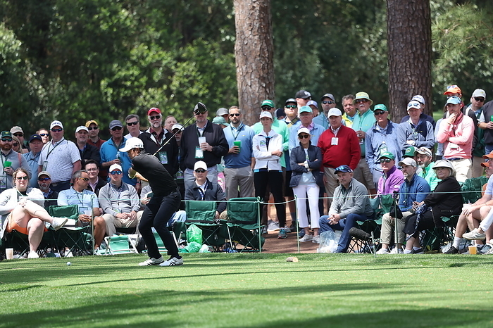 2022 Masters golf tournament Japan s Takumi Kanaya hits his tee shot during the second round of the 2022 Masters golf tournament at the Augusta National Golf Club in Augusta, Georgia, United States, on April 8, 2022.  Photo by Koji Aoki AFLO SPORT 