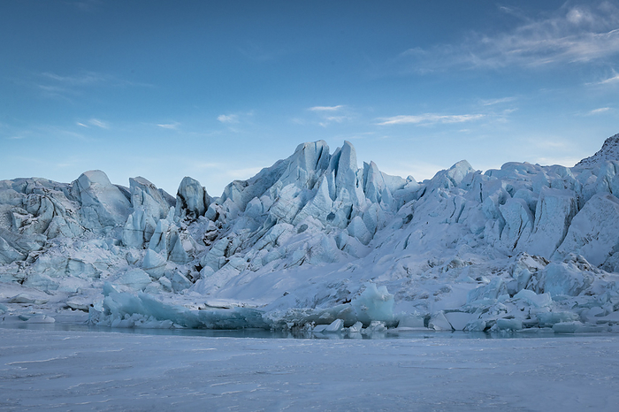 Ice formations, seracs, on the Matanuska Glacier in Alaska