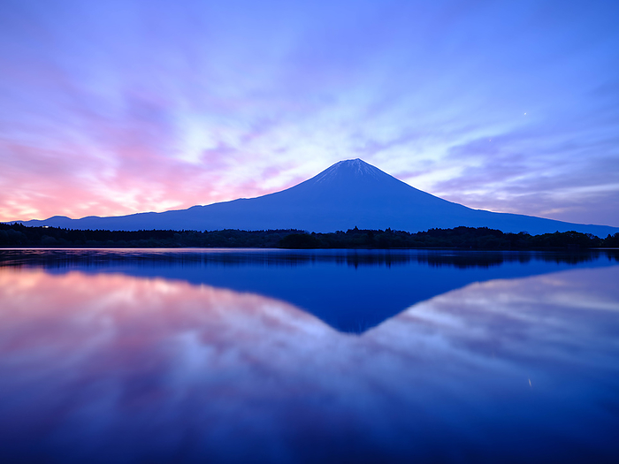 Fuji at dawn from Lake Tanuki, Shizuoka Prefecture