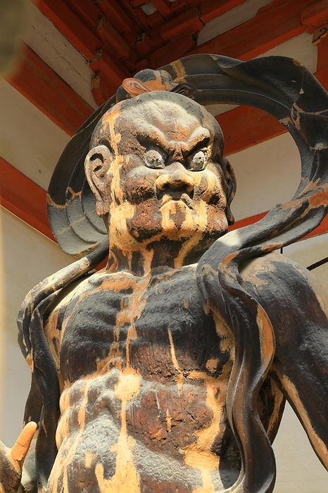 Niomon Statue at the Niomon Gate of Daigoji Temple, Kyoto, Japan