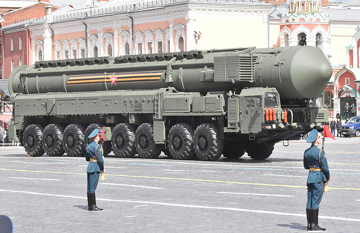 Military parade in Moscow on the 77th anniversary of the victory over Russia and Germany Russian military s Yars intercontinental ballistic missile  ICBM  at a military parade in Moscow, May 9, 2022  photo by Hiroshi Maeya.