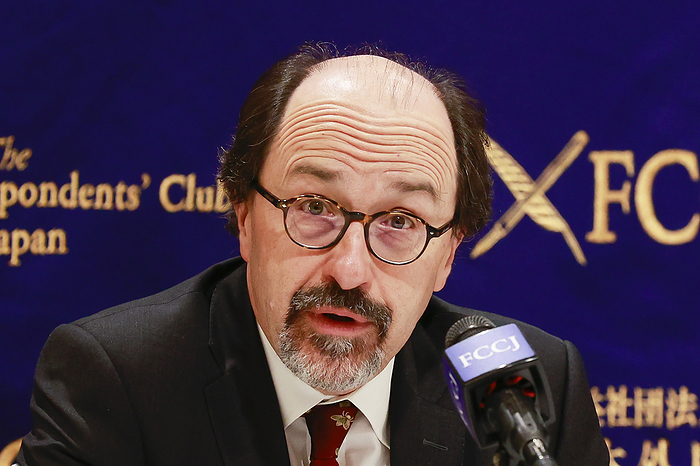Implications for Japan of Russia s War on Ukraine Bill Emmott Chairman of the IISS Trustees and Chairman of the Japan Society of the UK speaks during a news conference at the Foreign Correspondents  Club of Japan on May 12, 2022, in Tokyo, Japan. Guests spoke about the possible consequences of Russia s war on Ukraine for Japan, which has joined the West s tough sanctions against Russia for the first time.  Photo by Rodrigo Reyes Marin AFLO 
