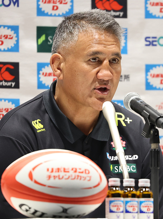 Japanese national rugby team head coach Jamie Joseph announces national team members May 31, 2022, Tokyo, Japan   Japanese national rugby team head coach Jamie Joseph announces the national team members as they will have games with France and Uruguay in Tokyo on Tuesday, May 31, 2022. Japan will face the world s second ranked France in Japan in July while another game will be held in France in November.    Photo by Yoshio Tsunoda AFLO 