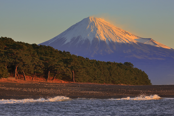 Fuji in the morning sun seen from Miho Coast Shizuoka Pref.
