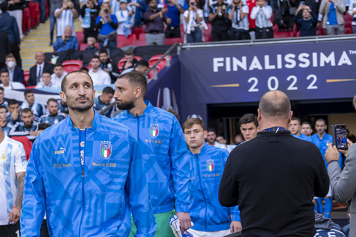 Soccer: Uefa Finalissima 2022  :  Italy 0 3 Argentina Giorgio Chiellini  Italy                    during the 2022 Finalissima match between Italy 0 3 Argentina at Wembley Stadium on June 1, 2022 in London, England.  Photo by Maurizio Borsari AFLO  