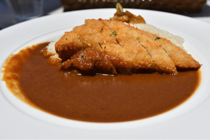 Delicious looking curry with pork cutlet