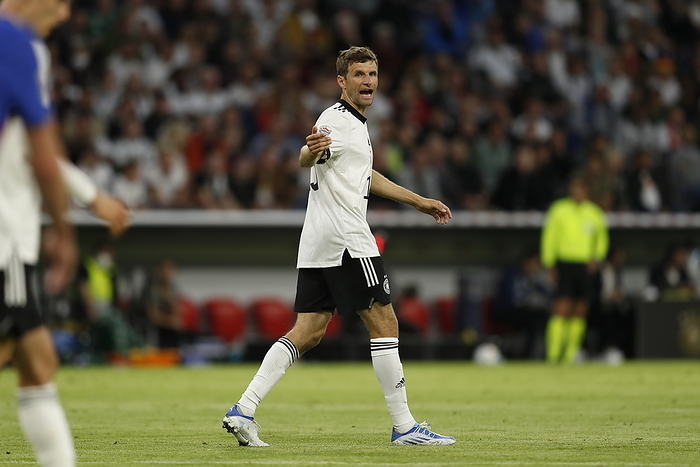 Soccer : UEFA Nations League Group stage : Germany 1 1 England Thomas Muller  GER , JUNE 7, 2022   Football   Soccer : UEFA Nations League group stage for final tournament Group A3 between Germany 1 1 England at the Allianz Arena in Munich, Germany.  Photo by Mutsu Kawamori AFLO 