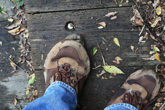 Ragged soles popping out of shoes