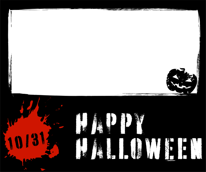 Halloween banner (common for PC and smartphones), horror style with blood splatter and jack-o'-lanterns