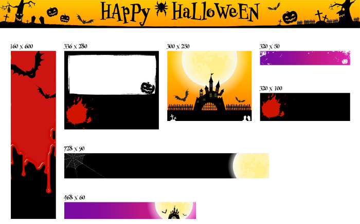 Halloween banner set, for smartphone and PC, without text