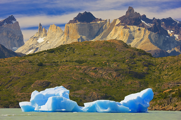 Iceberg Floating on Lago Grey, Torres del Paine National Park; Patagonia, Chile, Photo by Bilderbuch / Design Pics