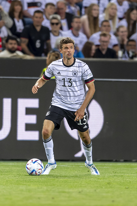 Soccer: Uefa Nations League 2022_2023 :  Germany 5 2 Italy Thomas Muller  Germany  during the Uefa  Uefa Nations League 2022_2023   match between Germany 5 2 Italy at Borussia Park Stadium on June 14, 2022 in Monchengladbach, Germany.