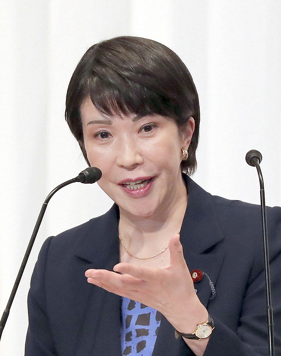 2022 House of Councillors Election: LDP Announces Pledge Sanae Takaichi, LDP policy chief, announces her pledge for the Upper House election at the LDP headquarters in Chiyoda ku, Tokyo, Japan, at 5:31 p.m. on June 16, 2022  representative photo .