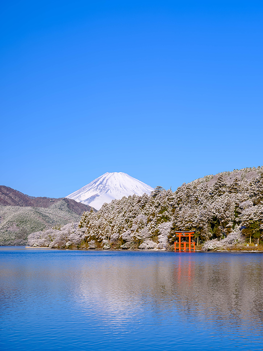 Fuji from Lake Ashinoko in winter, Kanagawa Prefecture