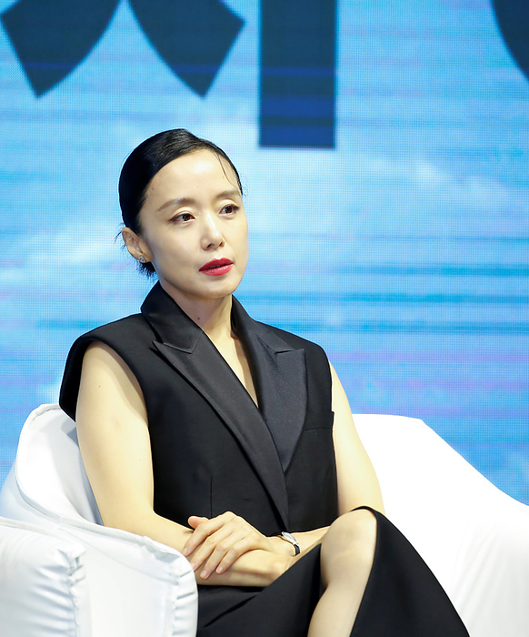 Production press conference for the movie Emergency Declaration in Seoul Jeon Do Yeon, June 20, 2022 : Jeon Do Yeon attends a production press conference for the movie  Emergency Declaration  in Seoul, South Korea.  Photo by Lee Jae Won AFLO   SOUTH KOREA 