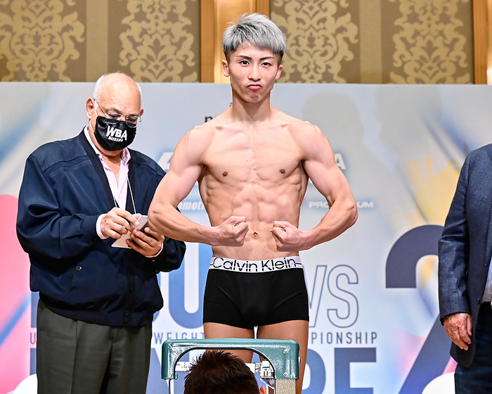 Naoya Inoue v Nonito Donaire 2 official weigh in Naoya Inoue of Japan poses during the official weigh in for the the bantamweight title unification boxing match of WBA, WBC and IBF in Yokohama, Kanagawa, Japan, on June 6, 2022.  Photo by Hiroaki Finito Yamaguchi AFLO 