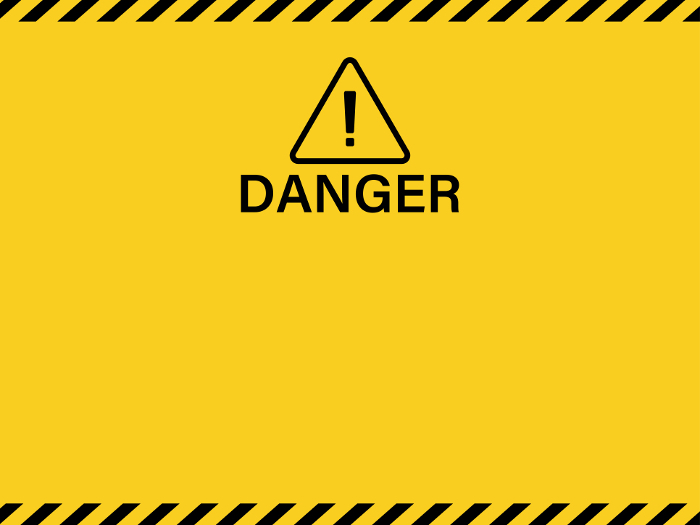 Framed Background Illustration of Danger Warning Icon and Barricade Tape