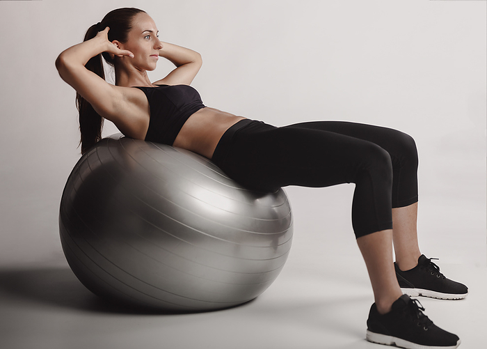 Working my ABS with my fitness ball
