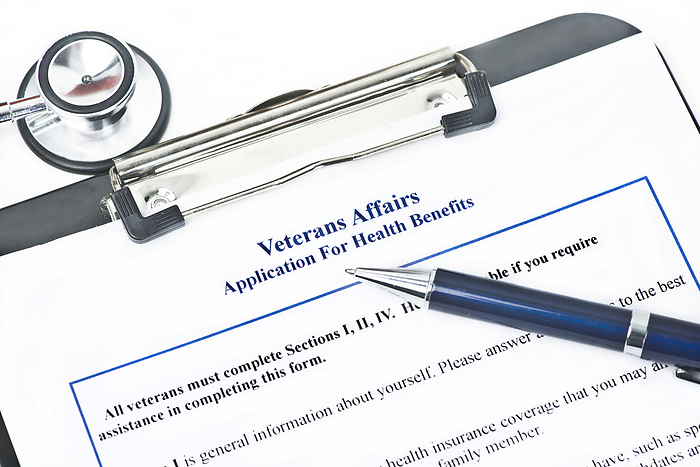 Veteran health benefits application Conceptual veteran application for health benefits., by SHERRY YATES YOUNG SCIENCE PHOTO LIBRARY