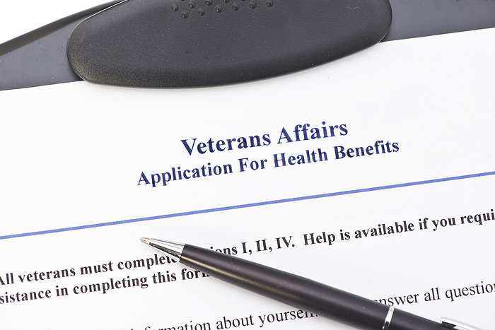 Veteran application for benefits, conceptual image Conceptual veteran application for health benefits., by SHERRY YATES YOUNG SCIENCE PHOTO LIBRARY