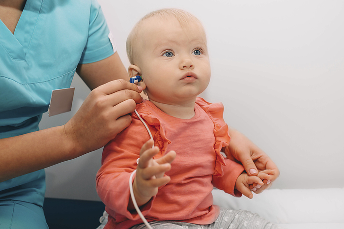 Infant hearing test Infant hearing test., by PEAKSTOCK   SCIENCE PHOTO LIBRARY