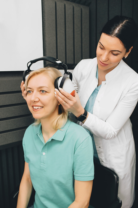 Hearing test Hearing test., by PEAKSTOCK   SCIENCE PHOTO LIBRARY