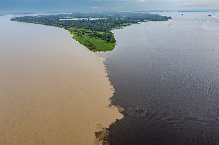 Confluence of the Rio Negro and the Amazon, Manaus, Amazonas state, Brazil Confluence of the Rio Negro and the Amazon, Manaus, Amazonas state, Brazil, South America, Photo by Michael Runkel