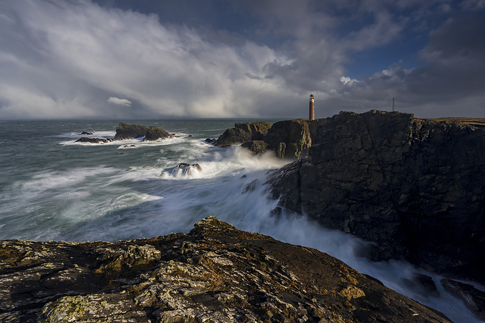 Stormy conditions at the Butt of Lewis Lighthouse, Isle of Lewis, Outer Hebrides, Scotland Stormy conditions at the Butt of Lewis Lighthouse, Isle of Lewis, Outer Hebrides, Scotland, United Kingdom, Europe, Photo by Ed Rhodes