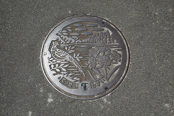 Manhole in former Tessei Town, Okayama Prefecture