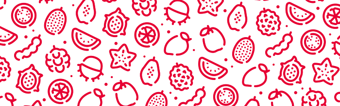 Tropical Fruit Icon Pattern Background Wide