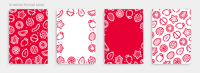 Tropical Fruit Icon Pattern Background Set (A-size portrait)