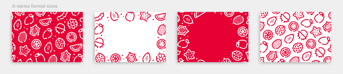 Tropical Fruit Icon Pattern Background Set (A-size horizontal)